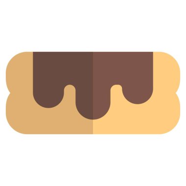 Chocolate coated eclair served as appetizer