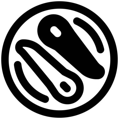 Small dried fish line vector illustration