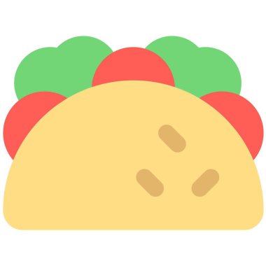 Stuffed taco outline vector illustration