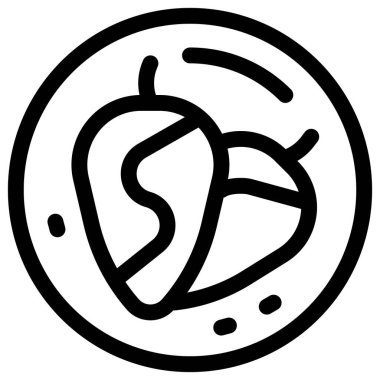 Stuffed chilies with walnut sauce light vector illustration