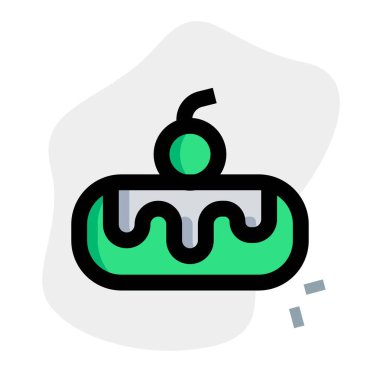 Sweet tempting eclair with cherry on top