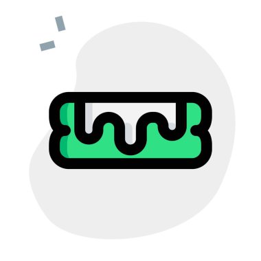 Chocolate coated eclair served as appetizer