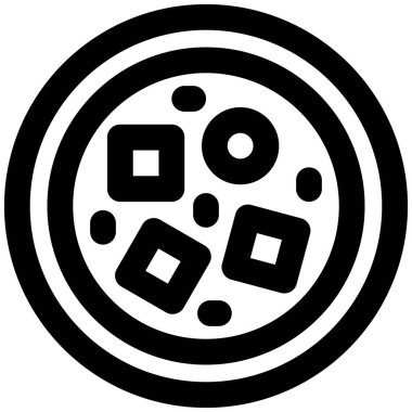 Stew dish outline vector illustration