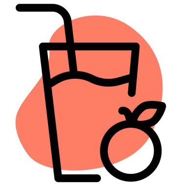 saman ile taze portakal suyu bir bardak.