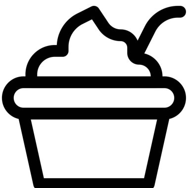 Delicious creamy yogurt bowl served with spoon.