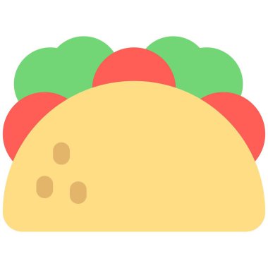 Taco food line vector illustration