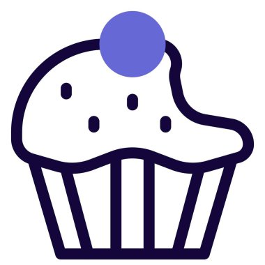 Yummy muffin topped with cherry and sprinkles