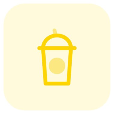 Refreshing milkshake packed in disposable cup