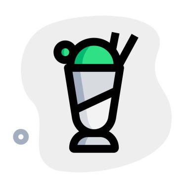 Flavored sundae topped with delicious garnishes