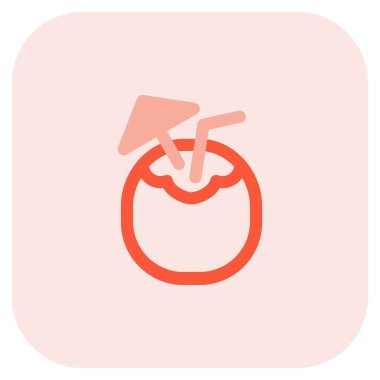 Coconut water garnished with paper parasol