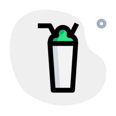 Cold refreshing milkshake served in glass