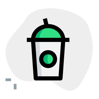 Refreshing milkshake packed in disposable cup