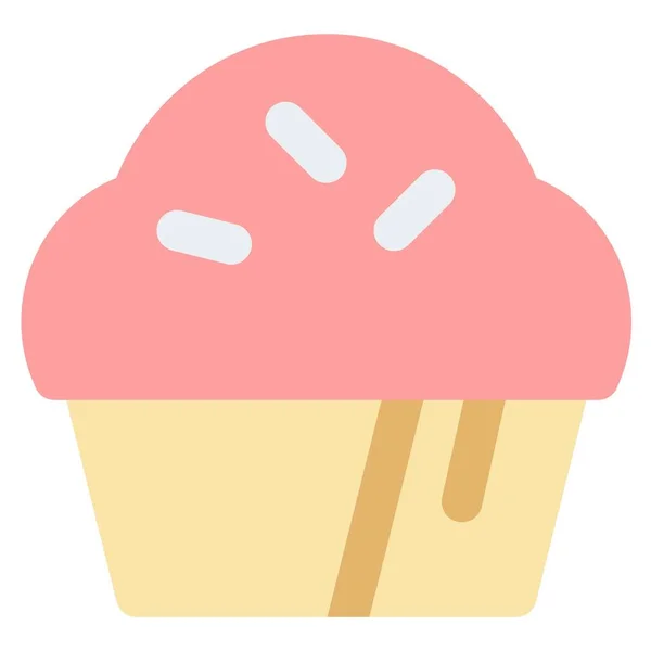 Delicious Cupcake Garnished Sprinkles — Stok Vektör