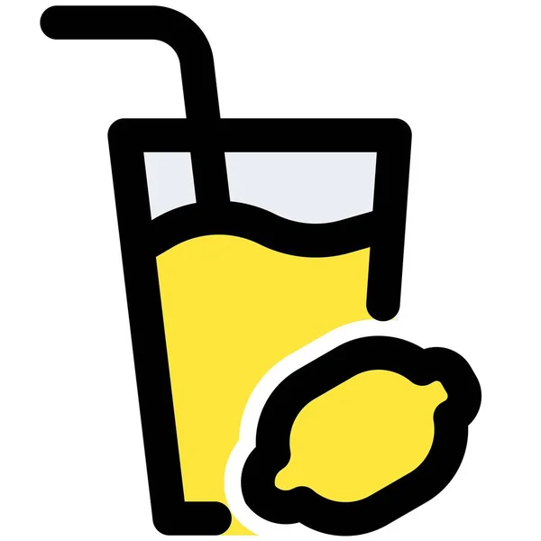 Refreshing Lemon Juice Served Glass — Stockový vektor