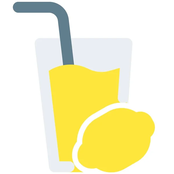 Refreshing Lemon Juice Served Glass — Stok Vektör