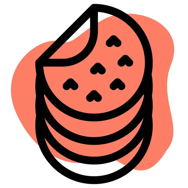 Tortillas Food Line Vector Illustration — Vetor de Stock