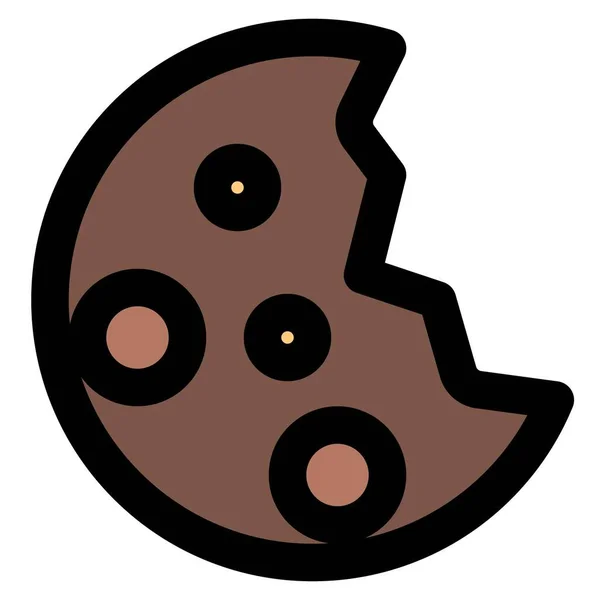 Crispy Bitten Delicious Chocolate Cookie — Vector de stock