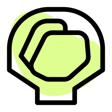 Boiled scallops served on tray as supper