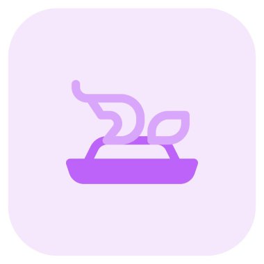 Shrimp cuisine served with garnishing