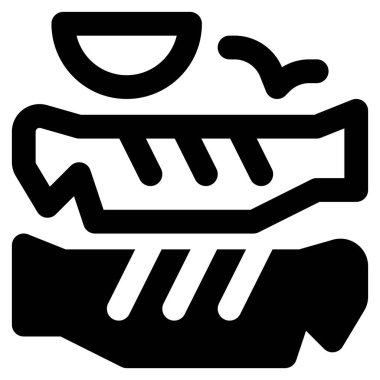 Barbecued trout served with dip