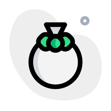 Sweet-tangy flavor mangosteen with leaves.