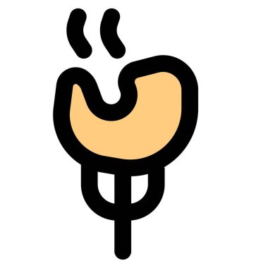 Hot steamed shrimp eaten with fork