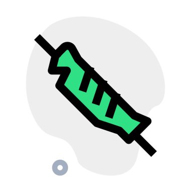 Grilled trout served in skewer