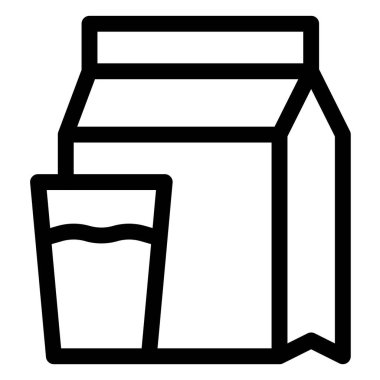 Glass of milk with a sealed package.