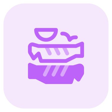 Barbecued trout served with dip