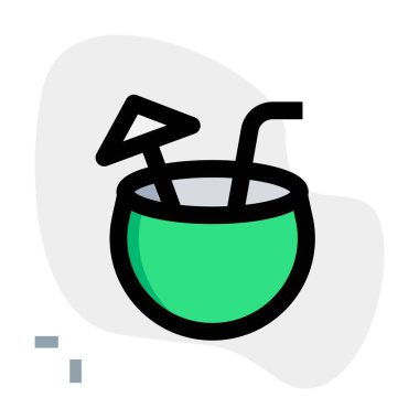 Refreshing coconut juice with sip.