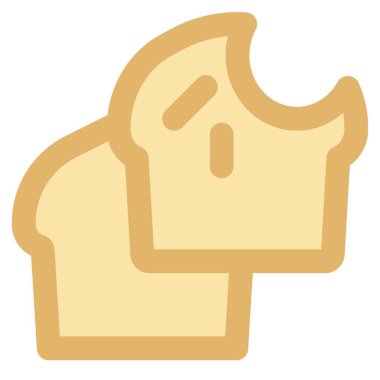 Pair of bitten wholegrain tasty bread.