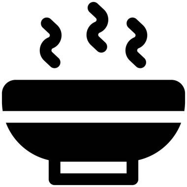 Hot soup served in ceramic bowl.