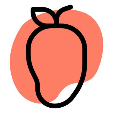 Tropical fresh mango with leaf.