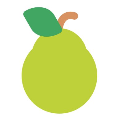 Closeup of guava fruit with leaf.