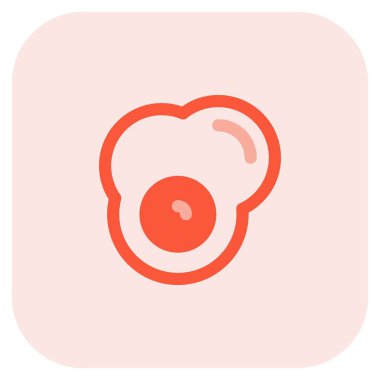 Healthy fried egg served for breakfast.