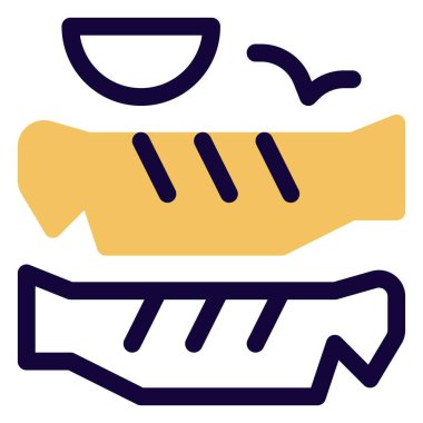 Barbecued trout served with dip