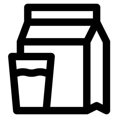 Glass of milk with a sealed package.