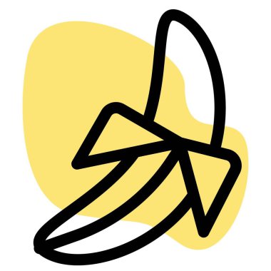 Banana ready to eat with peel off.