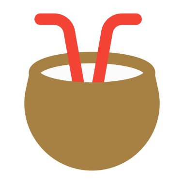 Refreshing coconut water with straws.