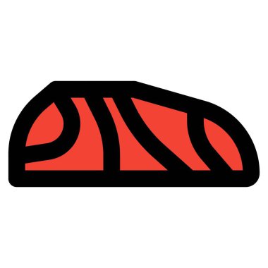 Roasted salmon steak served as appetizer