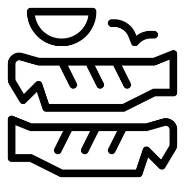 Barbecued trout served with dip