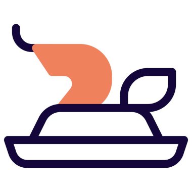 Shrimp cuisine served with garnishing