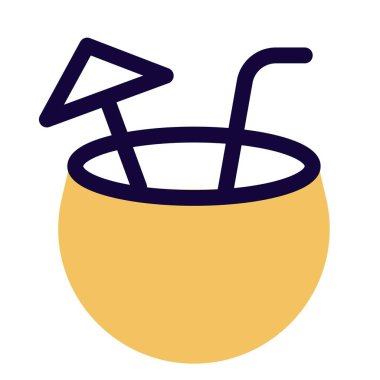 Refreshing coconut juice with sip.