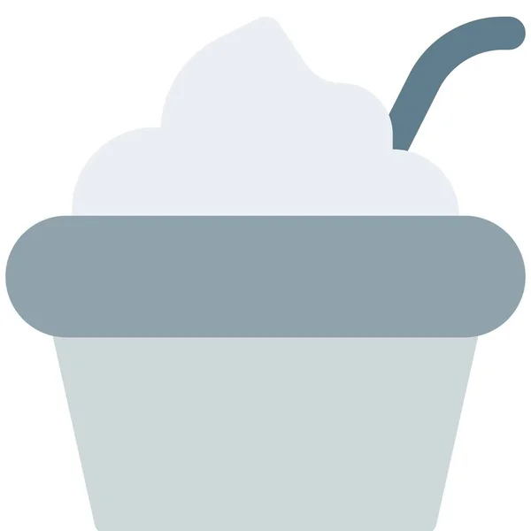 Yogurt Served Cup Spoon — ストックベクタ
