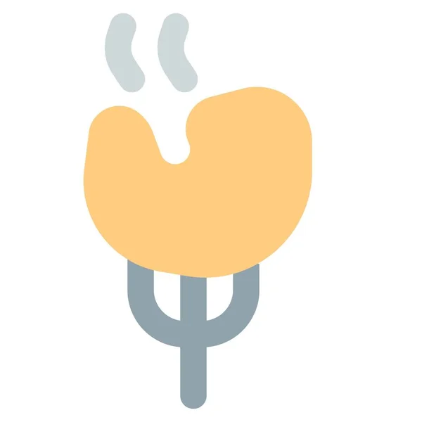Hot Steamed Shrimp Eaten Fork — Stock vektor