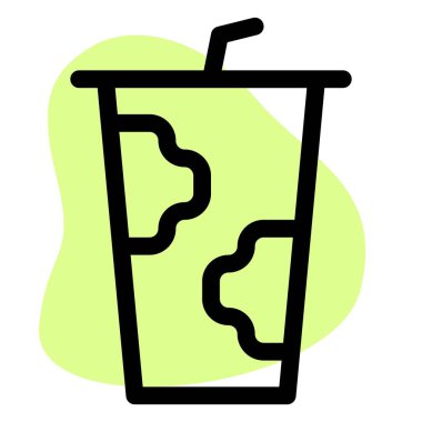 Disposable milk cup served as a beverage.