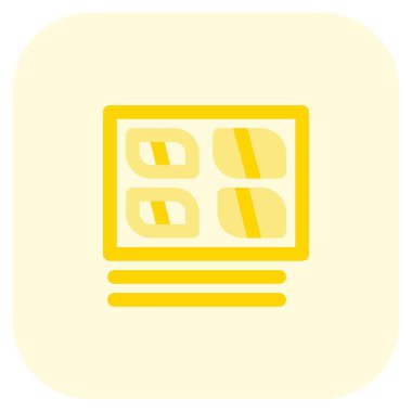 Fresh sashimi rolls with chopsticks