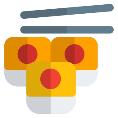 Delicious maki wrapped sushi with chopsticks