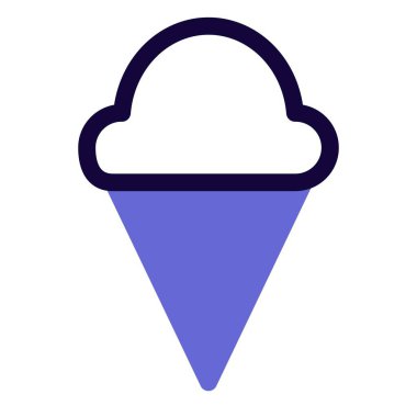 Waffle ice cream scooped on a cone.