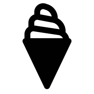 Twisted creamy ice cream in a cone.